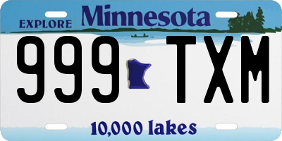 MN license plate 999TXM