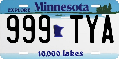 MN license plate 999TYA