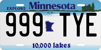 MN license plate 999TYE