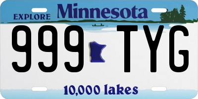 MN license plate 999TYG