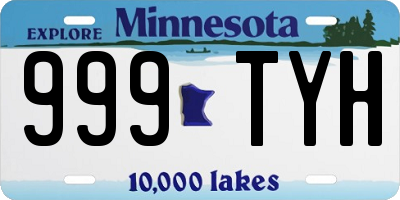 MN license plate 999TYH
