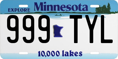 MN license plate 999TYL