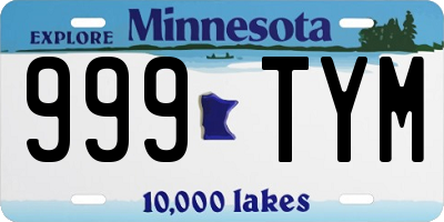 MN license plate 999TYM