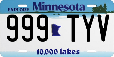 MN license plate 999TYV
