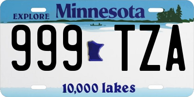 MN license plate 999TZA