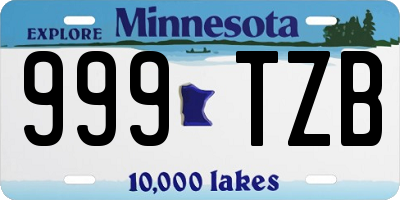 MN license plate 999TZB