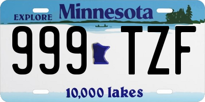 MN license plate 999TZF