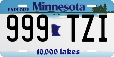 MN license plate 999TZI