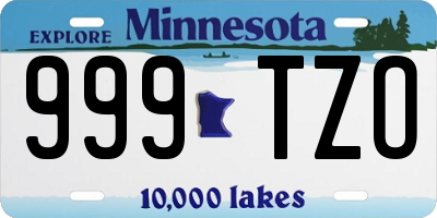 MN license plate 999TZO
