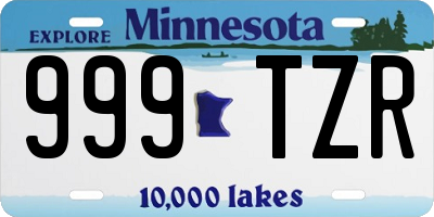 MN license plate 999TZR