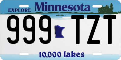 MN license plate 999TZT