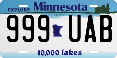 MN license plate 999UAB
