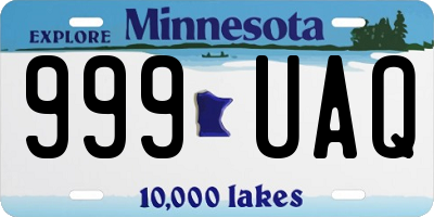 MN license plate 999UAQ