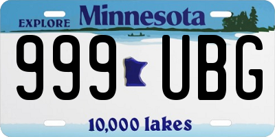 MN license plate 999UBG
