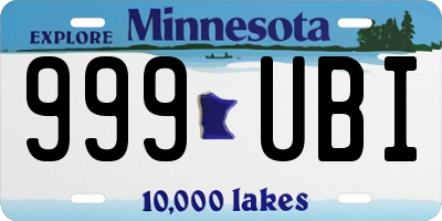 MN license plate 999UBI