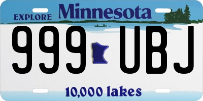 MN license plate 999UBJ