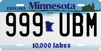 MN license plate 999UBM