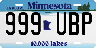 MN license plate 999UBP