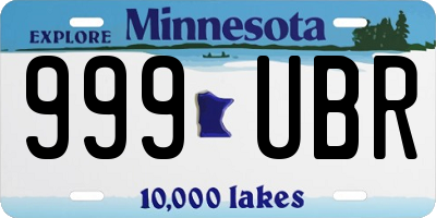 MN license plate 999UBR