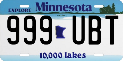 MN license plate 999UBT