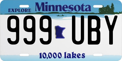 MN license plate 999UBY