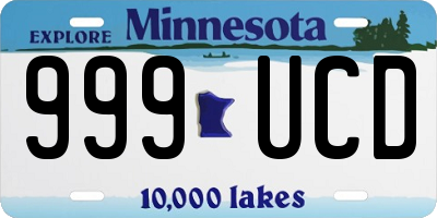 MN license plate 999UCD