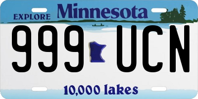 MN license plate 999UCN
