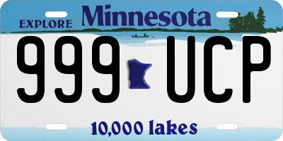 MN license plate 999UCP