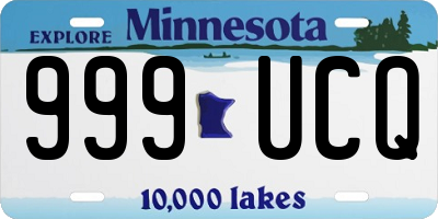 MN license plate 999UCQ