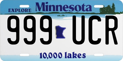 MN license plate 999UCR