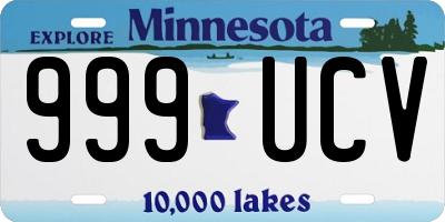 MN license plate 999UCV