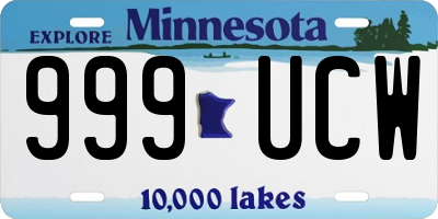 MN license plate 999UCW