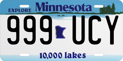 MN license plate 999UCY