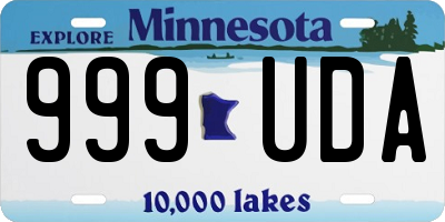 MN license plate 999UDA