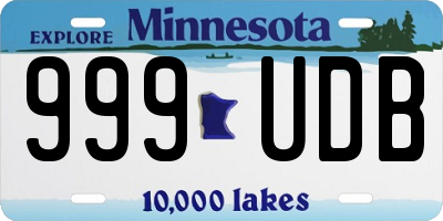 MN license plate 999UDB