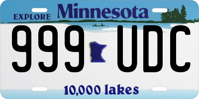 MN license plate 999UDC