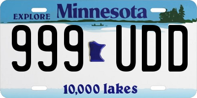 MN license plate 999UDD