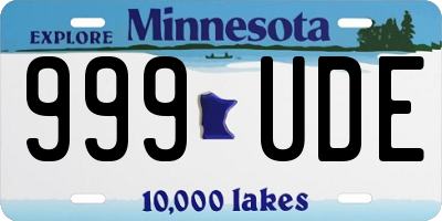 MN license plate 999UDE