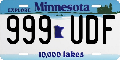 MN license plate 999UDF