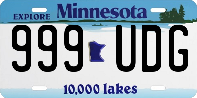 MN license plate 999UDG