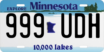 MN license plate 999UDH