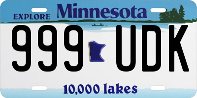 MN license plate 999UDK