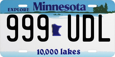 MN license plate 999UDL