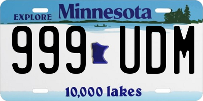 MN license plate 999UDM