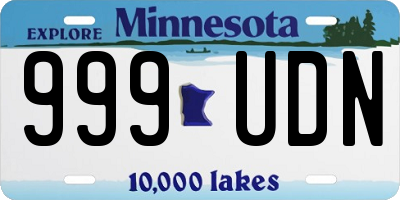 MN license plate 999UDN