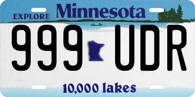 MN license plate 999UDR