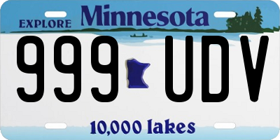 MN license plate 999UDV