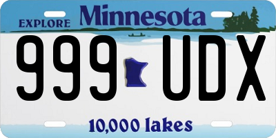 MN license plate 999UDX