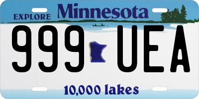 MN license plate 999UEA