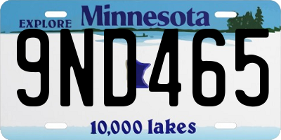 MN license plate 9ND465